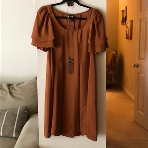 H&M silk copper dress